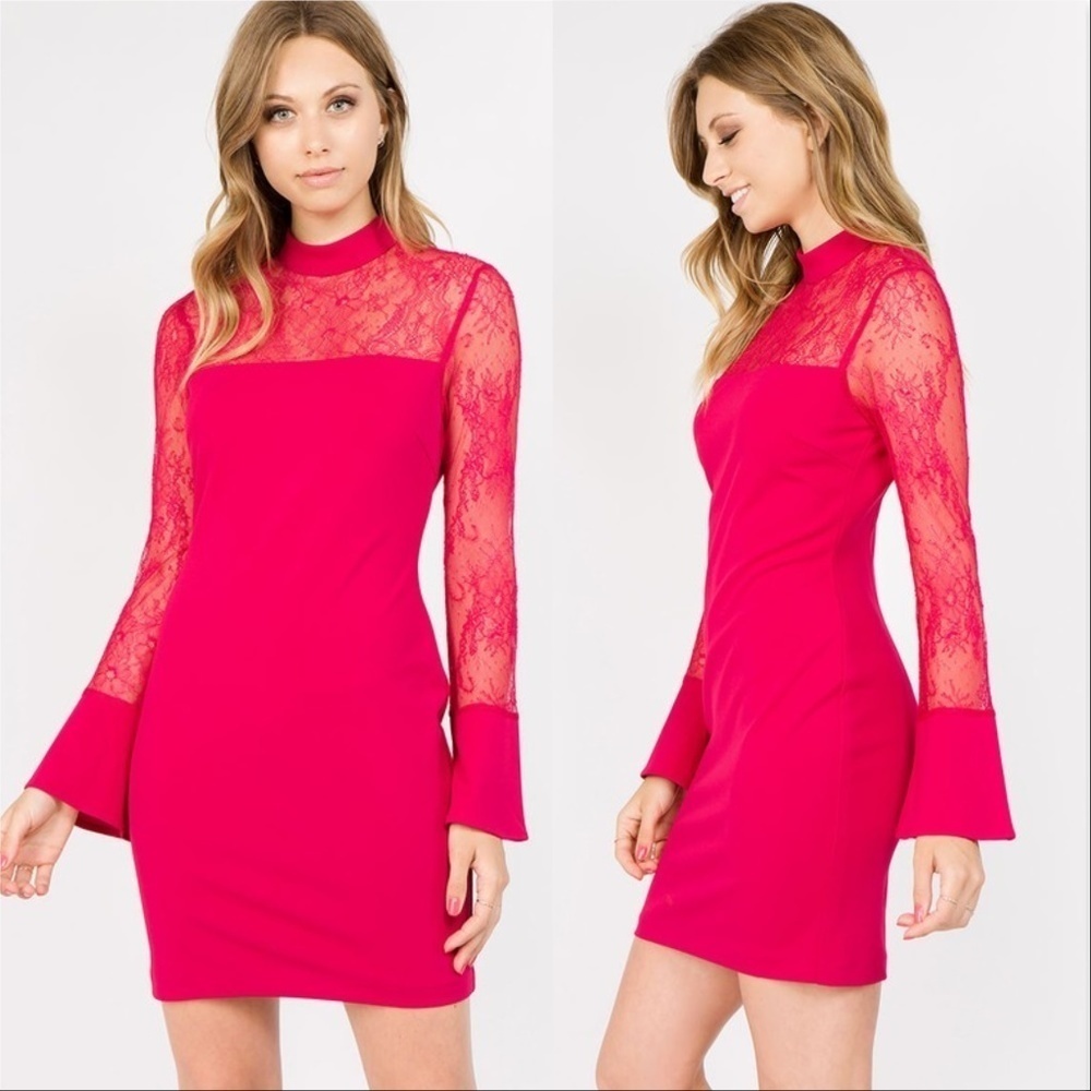 LACE DETAILED BODYCON DRESS - Picture 4 of 5